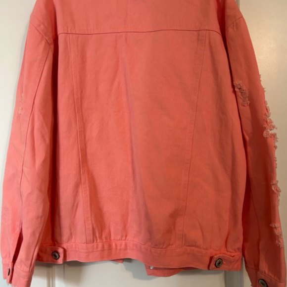 071 Distressed Pink Jean Jacket - Picture 12 of 12